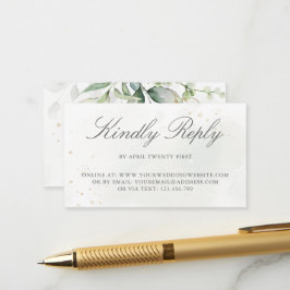 Cartão De Informações RSVP Online de Casamento Eucalyptus Greenery