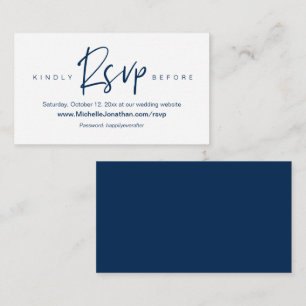 Cartão De Informações RSVP Online, Site de Casamento, Senha, Lembrete E
