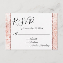 Cartão De Informações RSVP Rosa Champanhe Glam Brilho