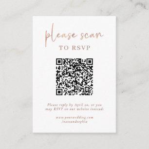 Cartão De Informações RSVP Simples e Moderno com Código QR   Falso Doura