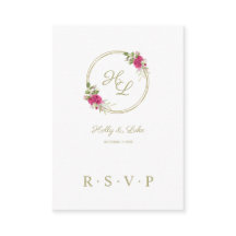 RSVP - Terra de Casamento Floral Rosa Sofisticada