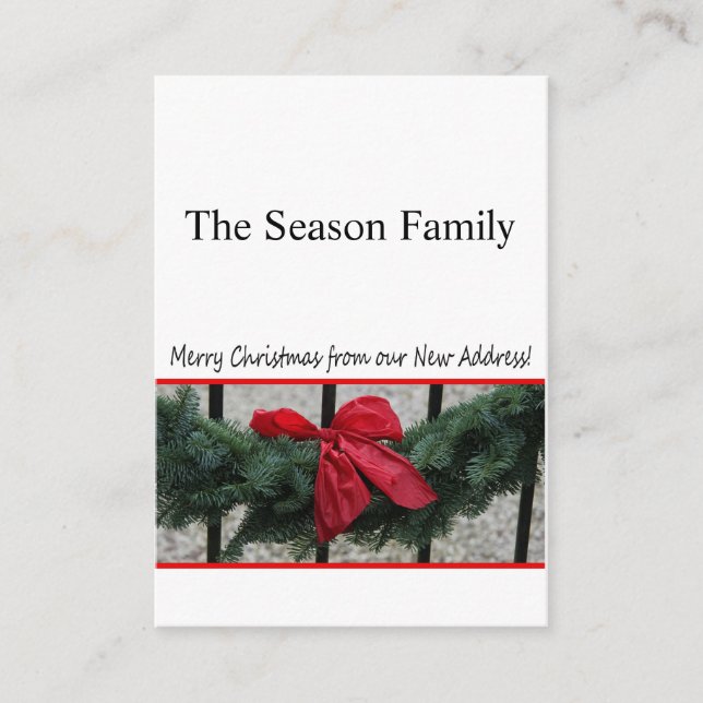 Cartão De Informações Rua de Natal na porta novo endereço (Frente)