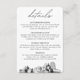 Cartão De Informações Rua, Paul Wedding Details Enclosure Card