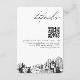 Cartão De Informações Rua. Paul Wedding Modern Details QR Code