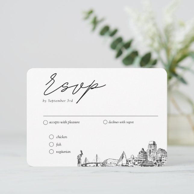 Cartão De Informações Ruas. Opções de RSVP Tradicional de Petersburgo (Em pé/Frente)