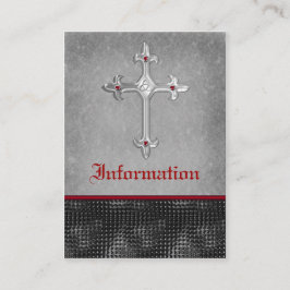 Cartão De Informações Ruby Celtic Cross Red, Black, Placa de gabinete de