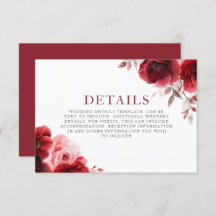 Ruby Red Wine Luxe Radiant Floral Casamento