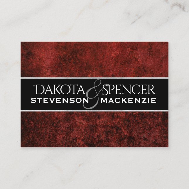 Cartão De Informações Ruby Wedding | Crimson Garnet Red Theme Insert (Frente)