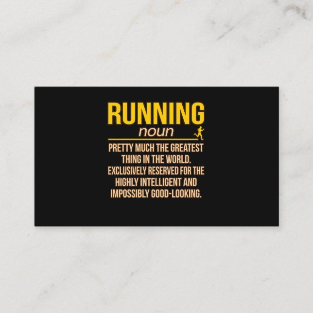 Cartão De Informações Running Definition Half Marathon Runner Fitness Gr (Frente)