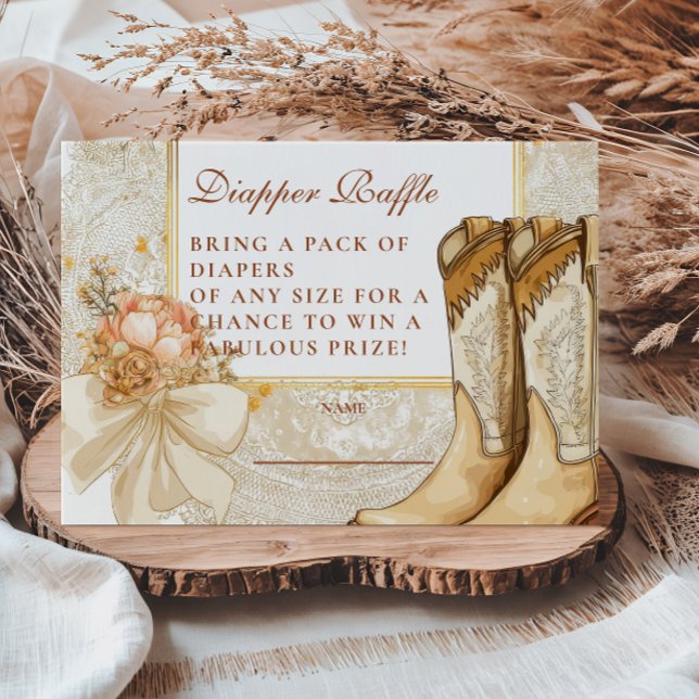 Cartão De Informações Russo Country Peony Boots Diapper Raffle (Criador carregado)