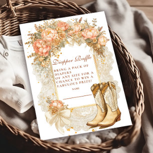 Cartão De Informações Russo Country Peony Boots Diapper Raffle