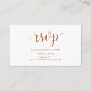 Cartão De Informações Russo Moderno, Script de Cobre, RSVP on-line