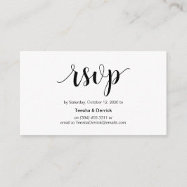 Cartão De Informações Russo Moderno, Script Preto, RSVP on-line