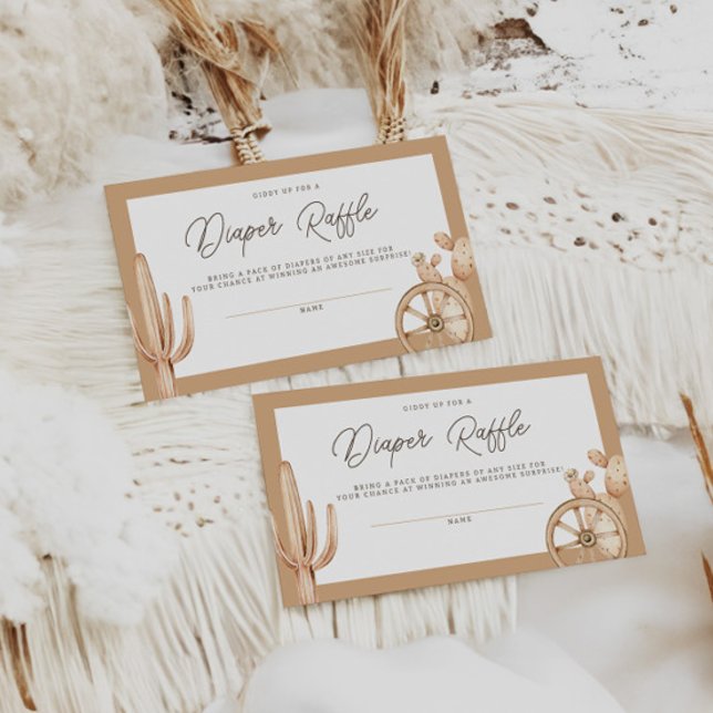 Cartão De Informações Russo Rodeo Chá de fraldas Fralda Raffle (Criador carregado)