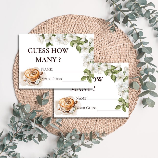 Cartão De Informações Rustic Baby está criando café adivinhem quantos (Criador carregado)