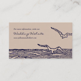 Cartão De Informações Rustic Beach Ocean Waves Website de Casamento