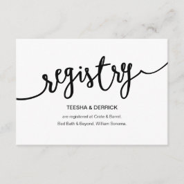 Cartão De Informações Rustic Black Script, Casamento