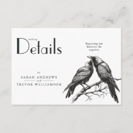 Cartão De Informações Rustic Boho Crow Lovers