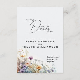 Cartão De Informações Rustic Boho Watercolor