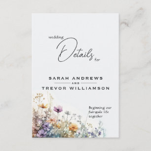 Cartão De Informações Rustic Boho Watercolor