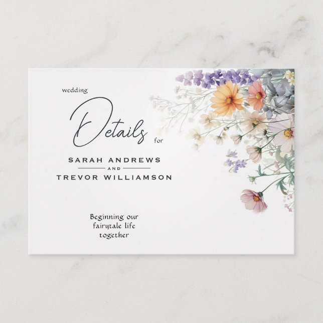 Cartão De Informações Rustic Boho Watercolor (Frente)