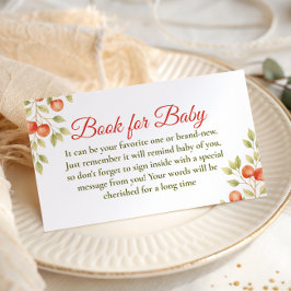 Cartão De Informações Rustic  Clothesline Apple Book For Baby Shower