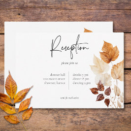 Cartão De Informações Rustic Delicate Burgundy & Rust Fall Folaves