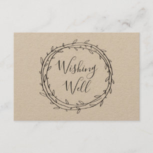 Cartão De Informações Rustic desejando bem. Casamento de campo botânico