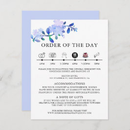 Cartão De Informações rustic dusty blue watercolor-style flower & leaves