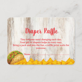 Cartão De Informações Rustic Fiesta Diaper Raffle Insert Card | Tacos