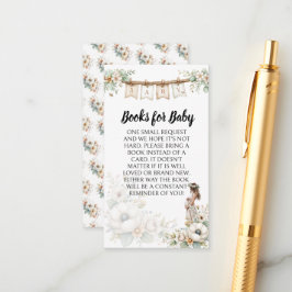 Cartão De Informações Rustic Floral Baby Shower Books for Baby