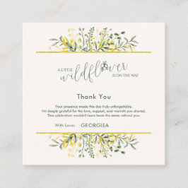 Cartão De Informações Rustic Golden Frame Wildflower Thank You