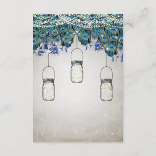 Cartão De Informações Rustic Luxe Mason Jar Marinho Turquoise Peacock