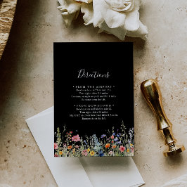 Cartão De Informações Rustic Meadow Botanical Wedding Directions