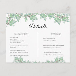 Cartão De Informações Rustic Modern Eucalyptus Greenery Wedding