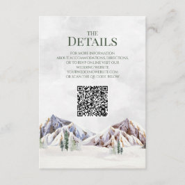 Cartão De Informações Rustic Mountain Wedding QR code Details Insert