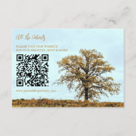 Cartão De Informações Rustic Oak Tree Autumn Wedding Details
