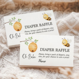 Cartão De Informações Rustic Oh Babee Honey Bee Baby Shower Diaper