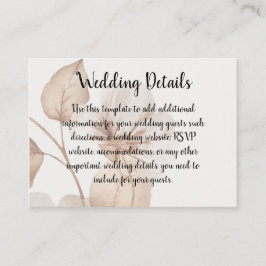 Cartão De Informações Rustic Romance Wedding Enclosure Cards