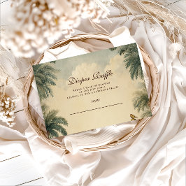 Cartão De Informações Rustic Safari Friends Baby Shower Diapper Raffle