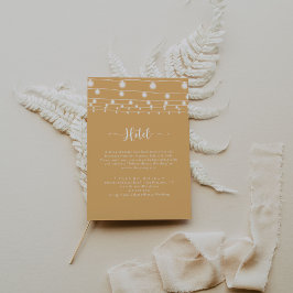 Cartão De Informações Rustic String Lights Calliografia Hotel Amarelo