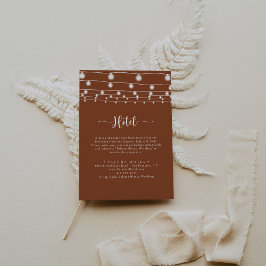 Cartão De Informações Rustic String Lights Calliografia Hotel Terracotta