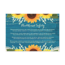 Rustic Teal Sunflower Weding Health and Safety
