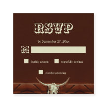 Rustic Western Bull Skull Weding RSVP