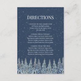 Cartão De Informações Rustic Winter Forest Wedding Direction Insert