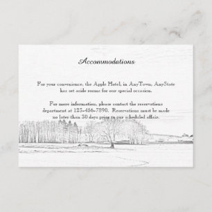 Cartão De Informações Rustic Winter Wonderland Wedding Insert