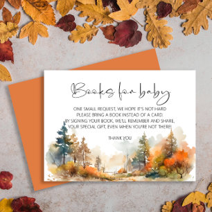 Cartão De Informações Rustic Woodland Autumn Forest Livros para bebê