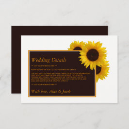 Cartão De Informações Rústicos Girassóis do País - Detalhe do Casamento