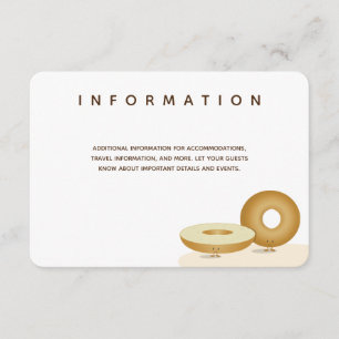Cartão De Informações Saco Feliz Casamento Bagel Branco Creme Info