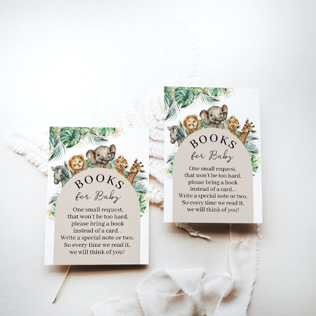 Cartão De Informações Safari Animal Jungle Chás de fraldas modernos (Criador carregado)